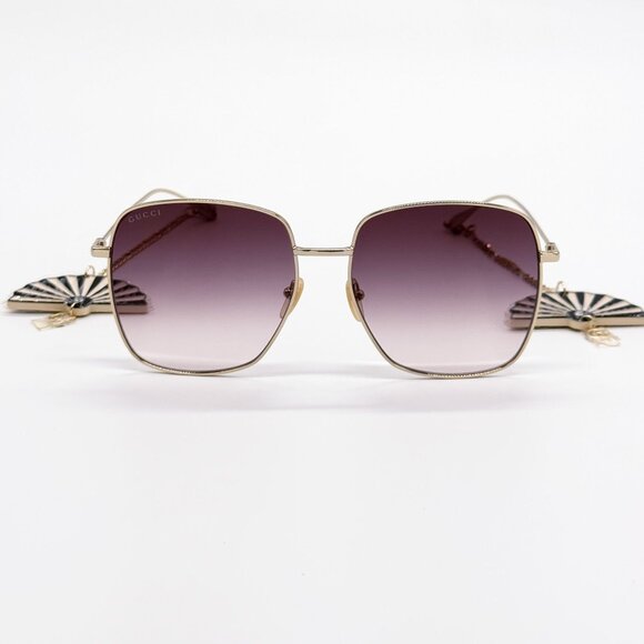NEW GUCCI SUNGLASSES GG1031S 010 GOLD/BROWN WOMEN EYEWEAR GUCCI PLUS EARRINGS main image 6